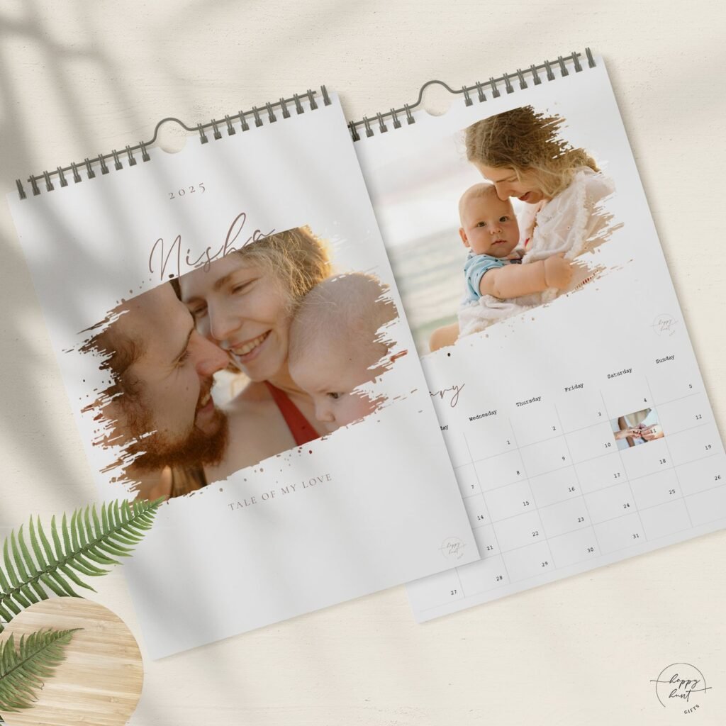 Inky Hearts Wall Calendar – Personalized Couple Photo Calendar