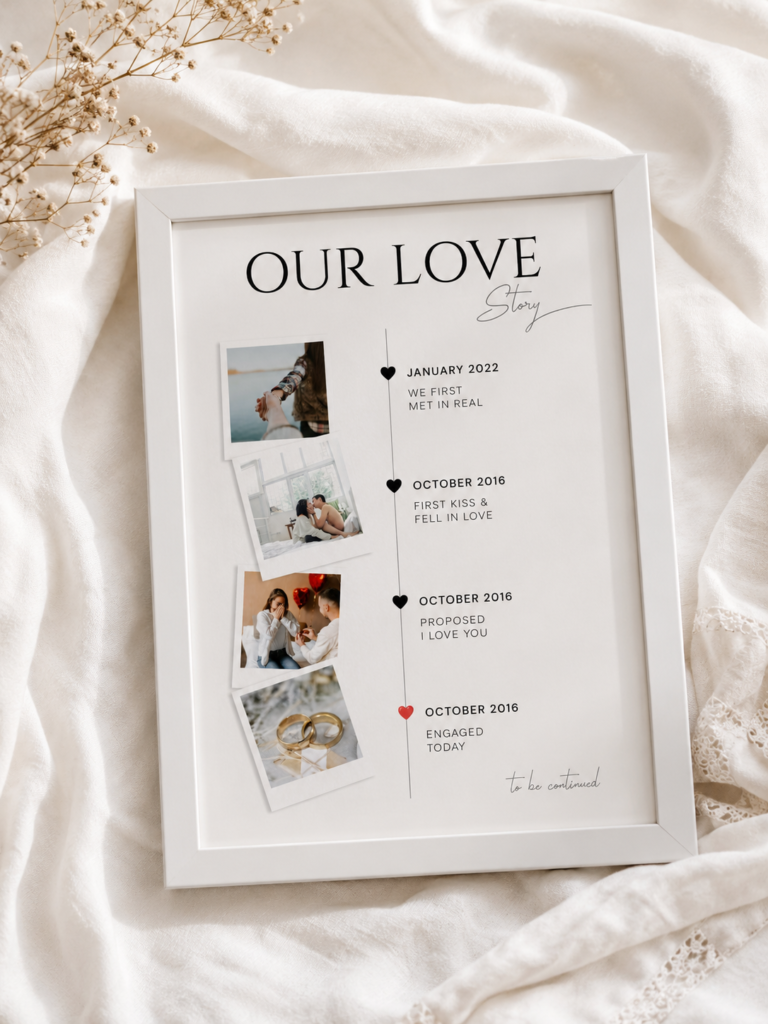 Personalized Love Story Timeline Photo Frame
