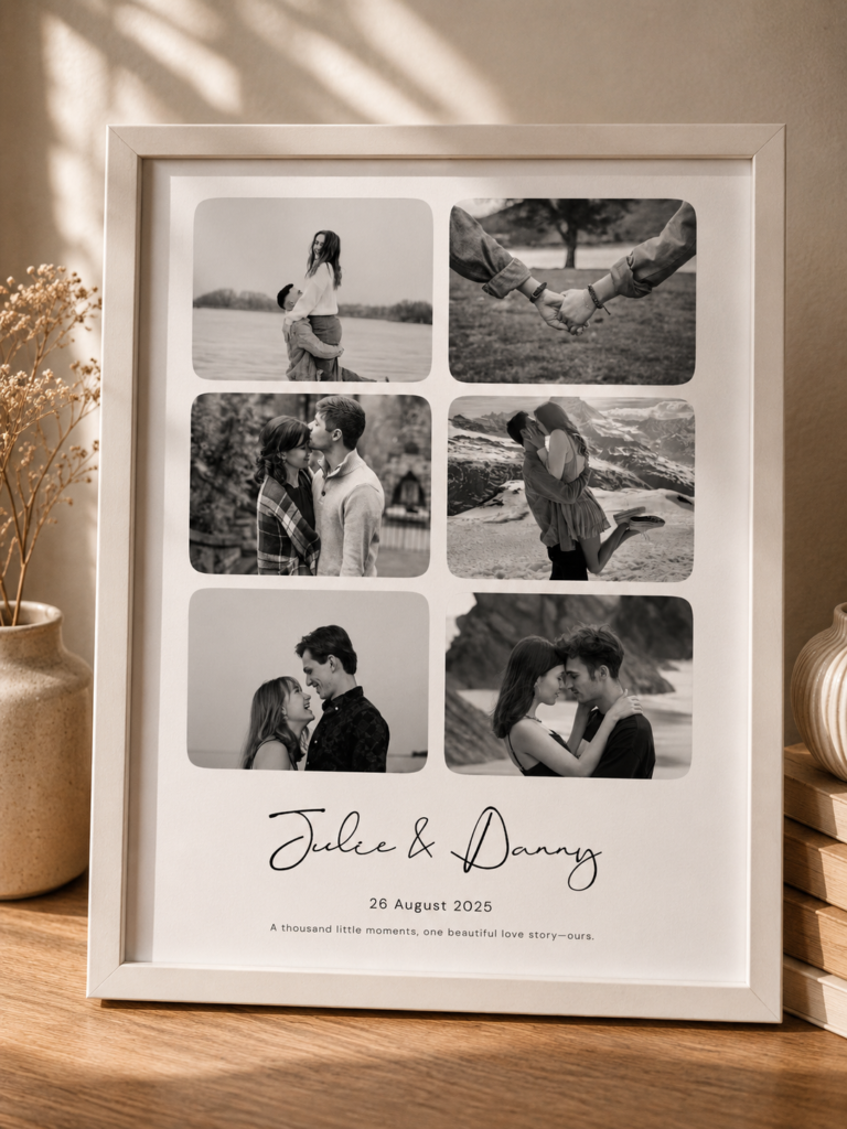 Personalized Minimalist Photo Frame – Couple Keepsake