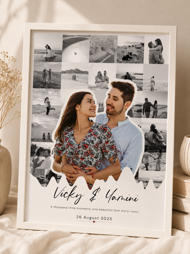 Personalized Cutout Memory Collage Photo Frame – 16 Photos