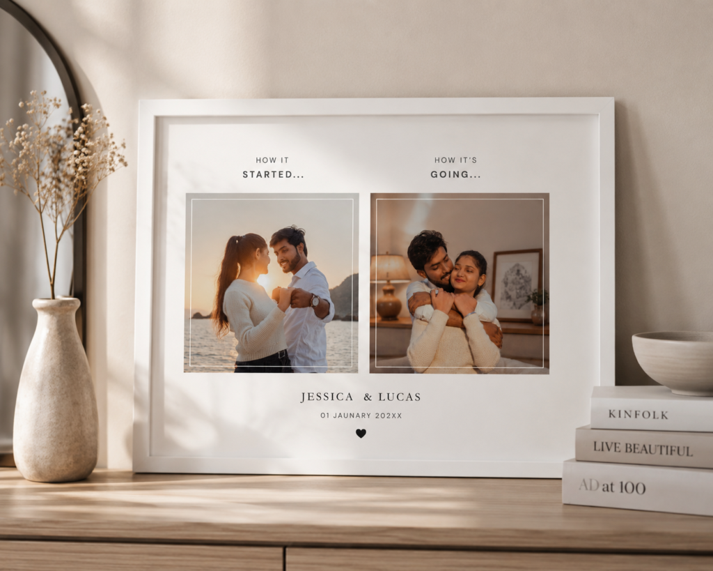 Personalized Then & Now Photo Frame – Couple Gift