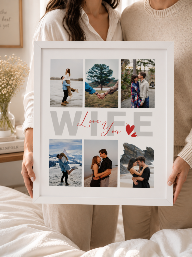 Personalized "Wifey Love You" Typography Photo Frame