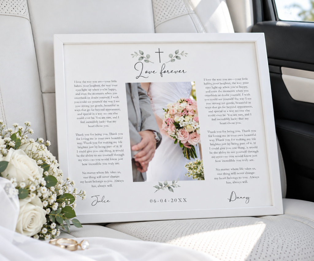 Personalized Wedding Vow Letter Photo Frame – Love Forever Keepsake