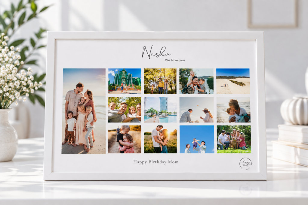 Personalized Birthday Photo Collage Frame for Mom – Family Memories Keepsake