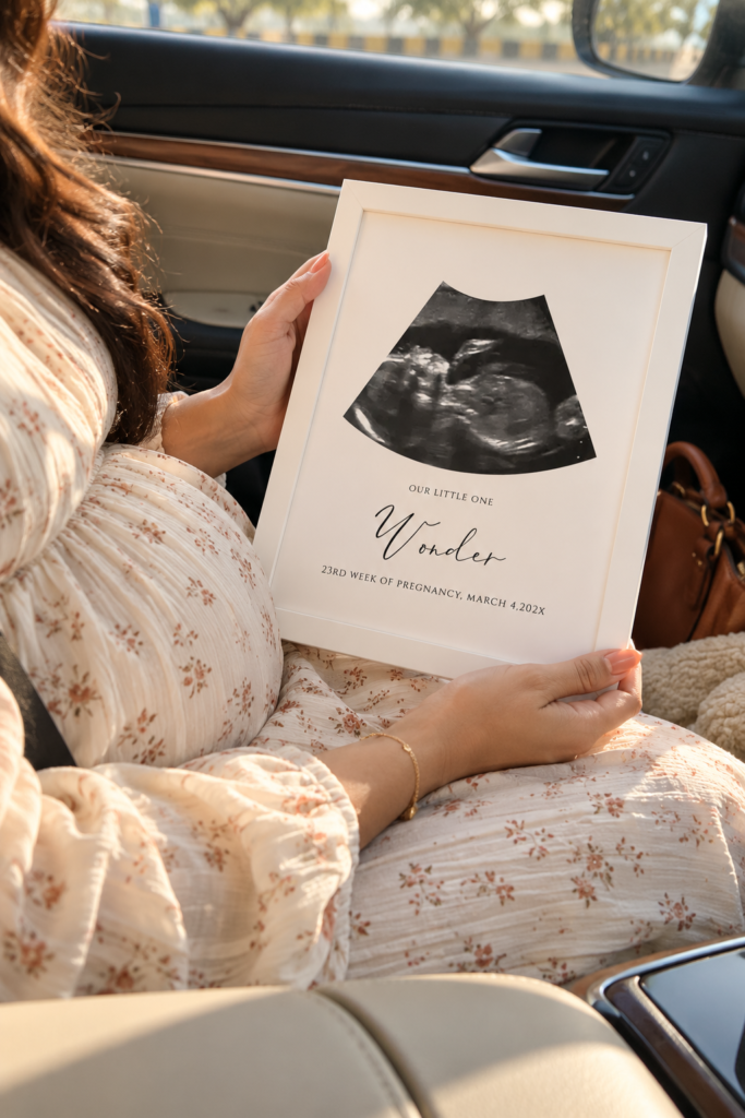 Personalized Sonogram Photo Frame – 'Our Little One, Wonder' Keepsake