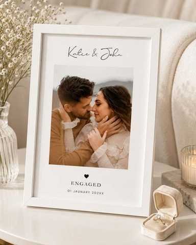 Personalized Engagement Announcement Photo Frame – We're Engaged Keepsake