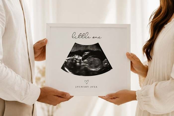 Personalized Little One Sonogram Photo Frame – Baby Announcement Keepsake